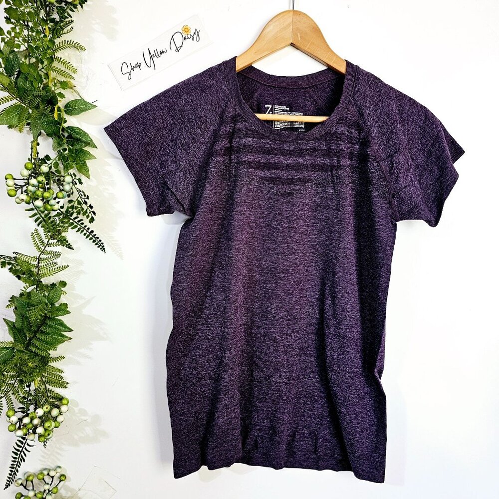 Z By Zella Womens Purple Short Sleeve Activewear Top Size‎ L ~SS123.4